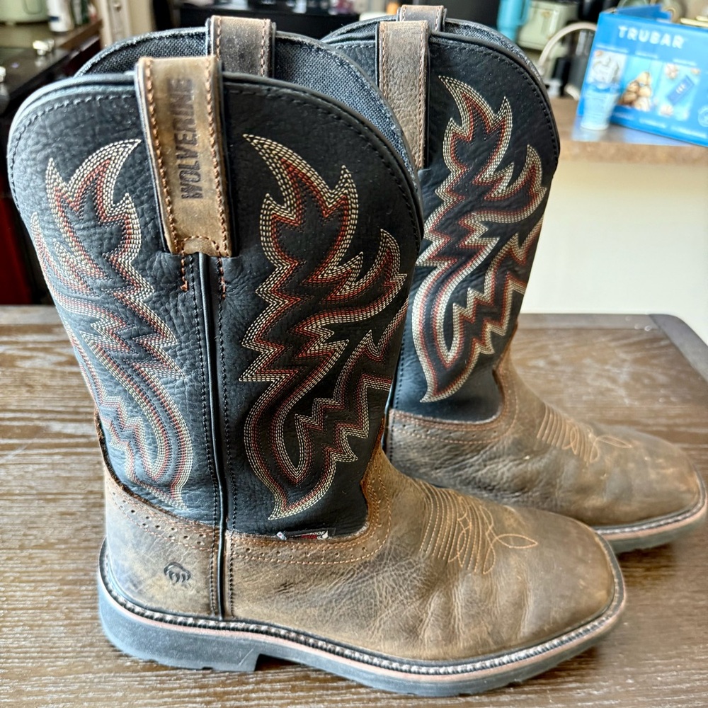 Men’s Wolverine Ranch Hand Waterproof Square Toe Wellington Work Boots. Size 9.5